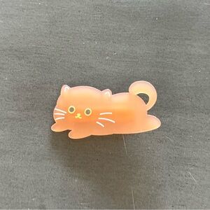 Cat Brown & White Shiny Persian Kitten Kitty Mini Small 2" Alligator Hair Clip